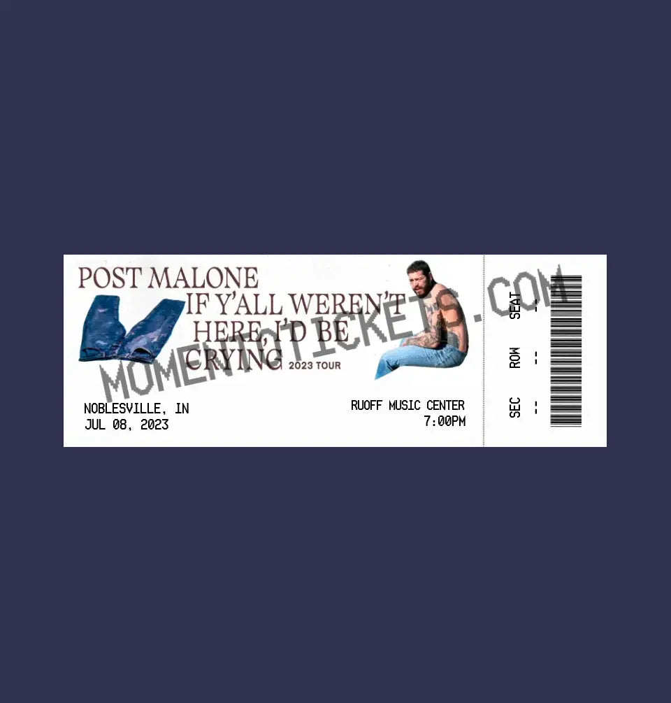 POST MALONE "IF Y'ALL WEREN'T HERE, I'D BE CRYING" TOUR | PHYSICAL KEEPSAKE TICKET